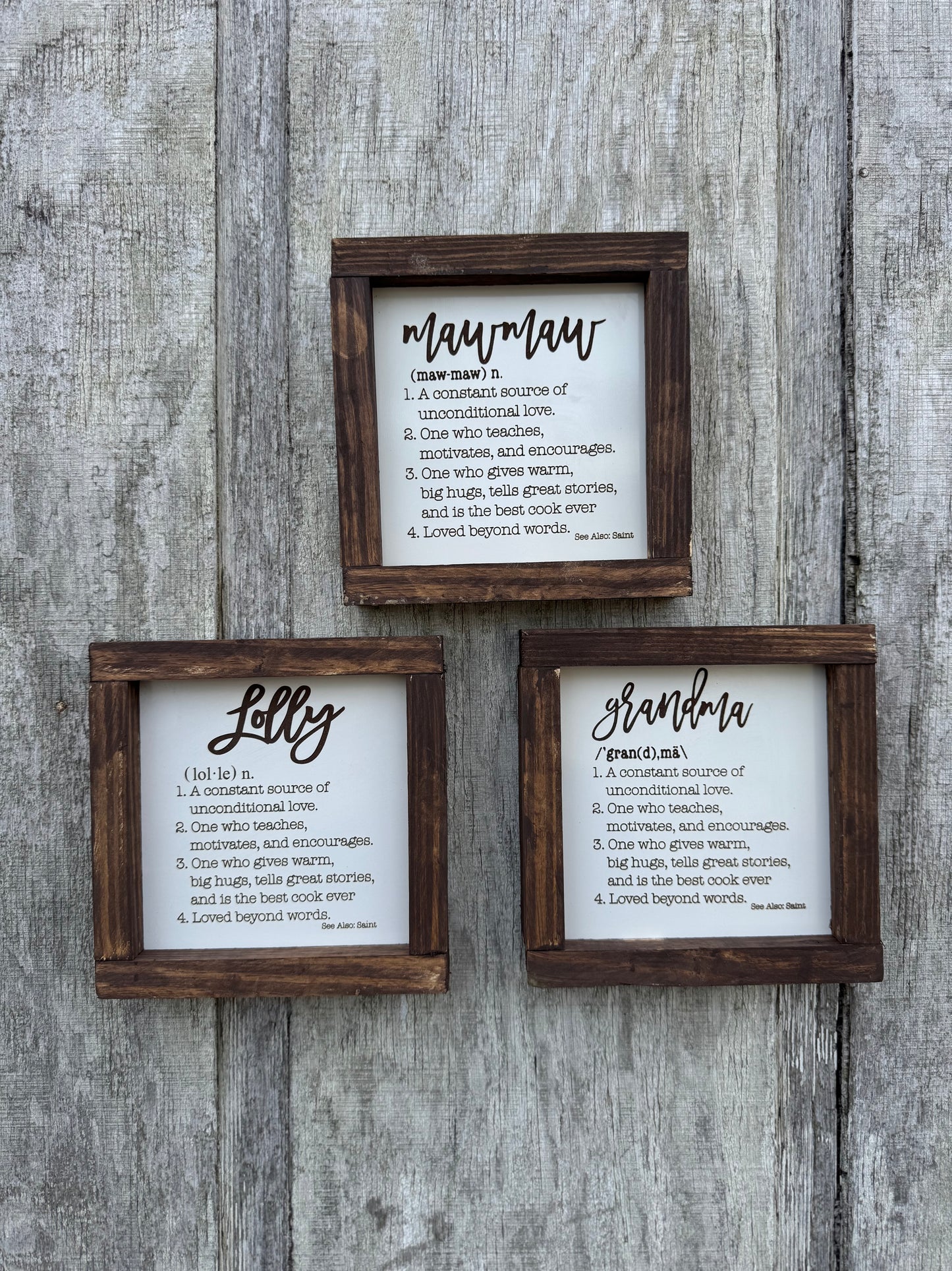 Personalized Grandparent Name Definition Sign
