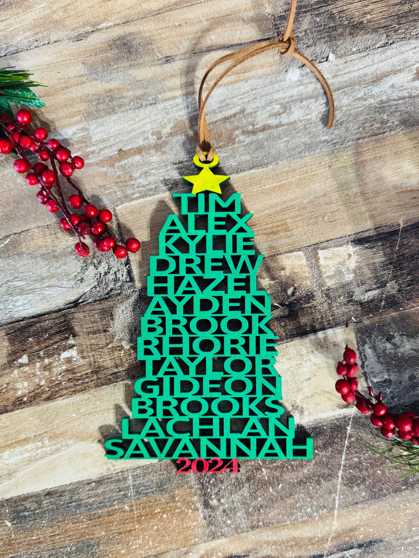Personalized Christmas Tree Names Ornament