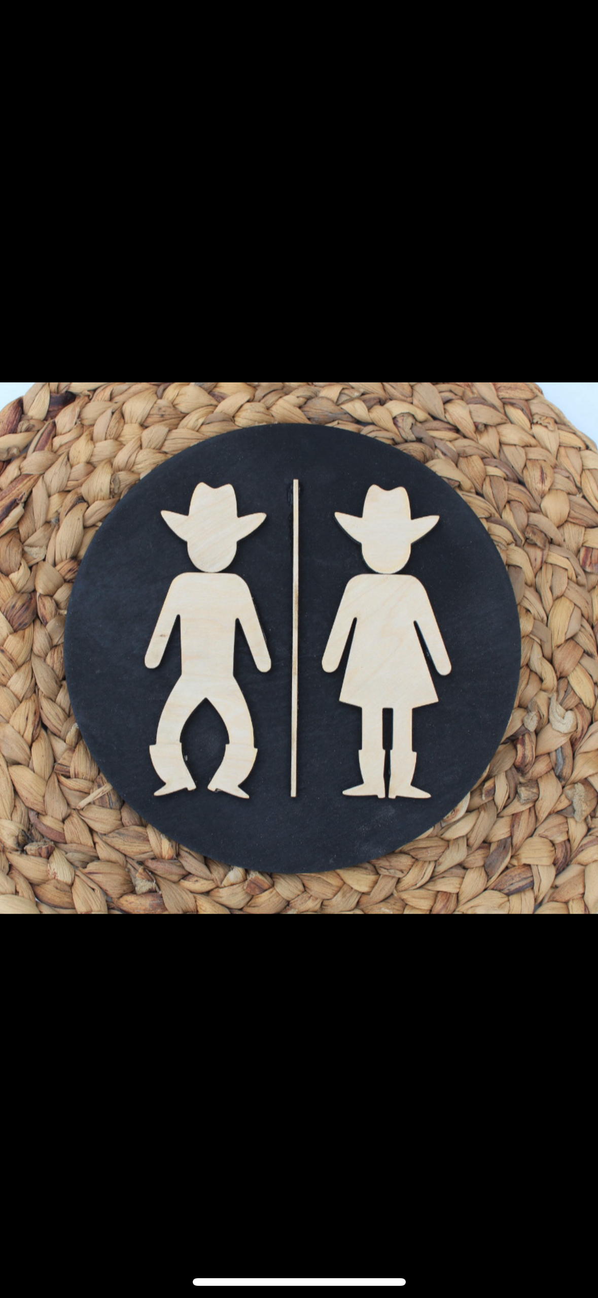 Western Cowboy Bathroom Sign