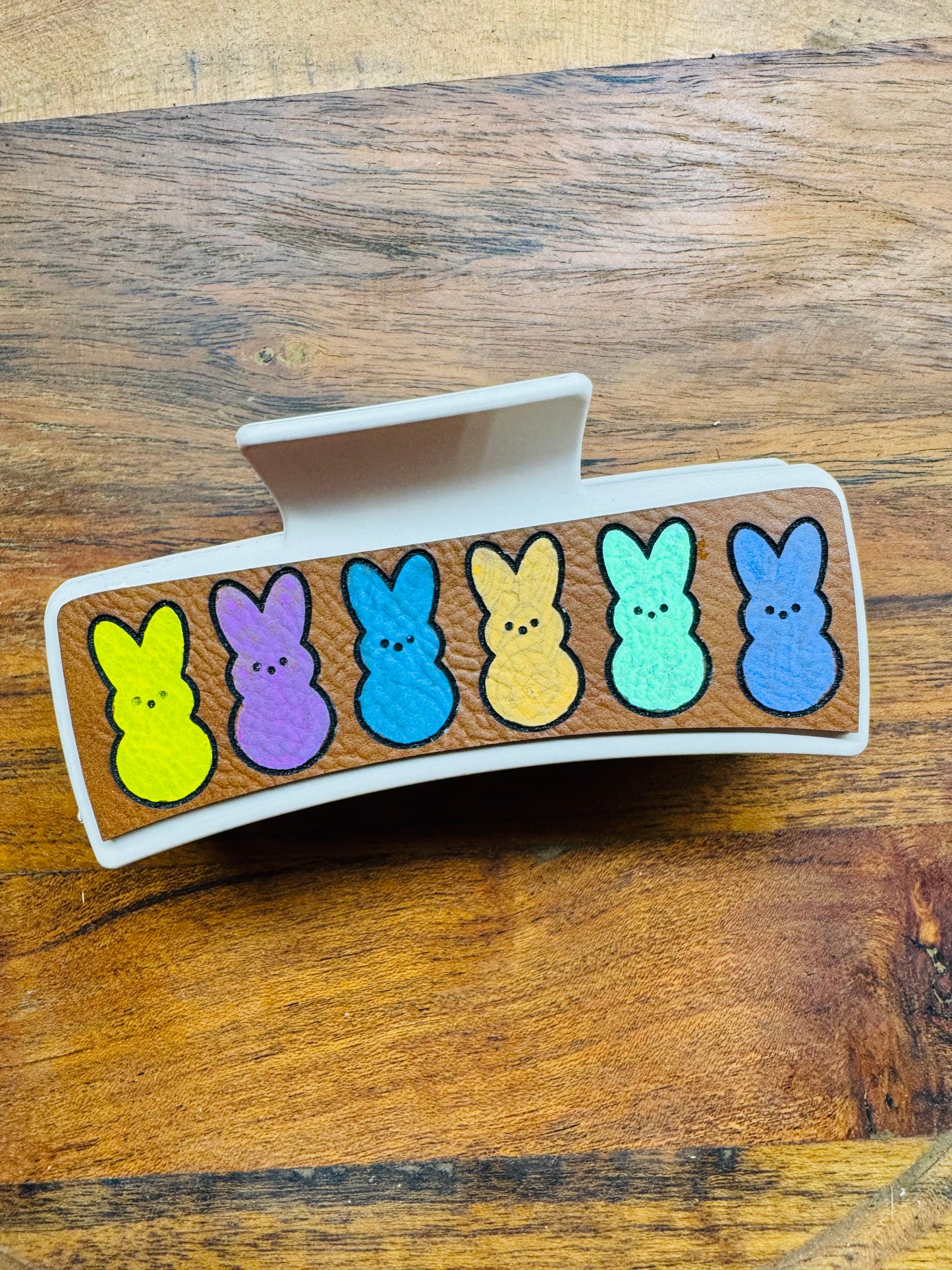 Peeps Leather Hair Clip