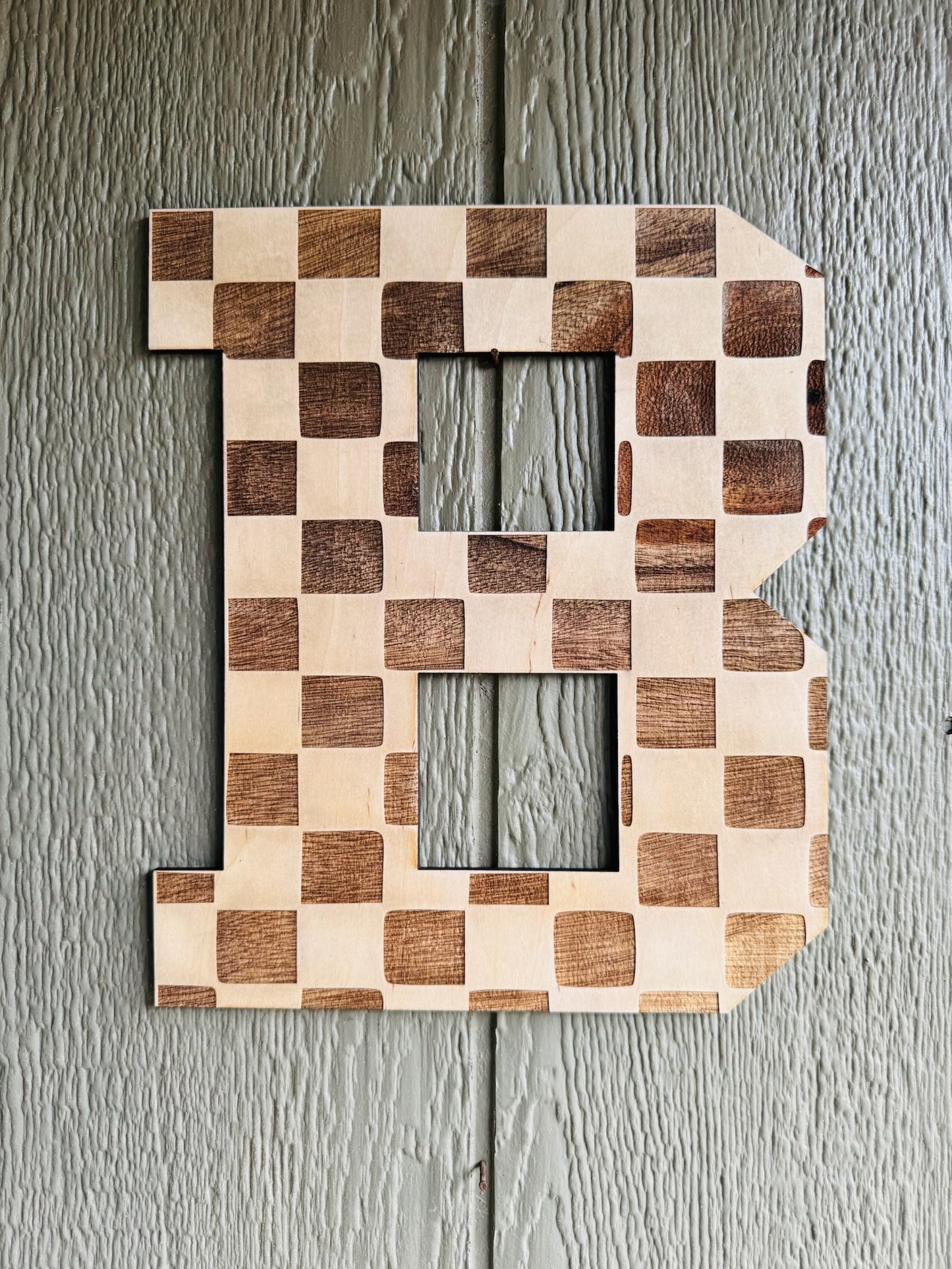 Checkered Engraved Letter Sign