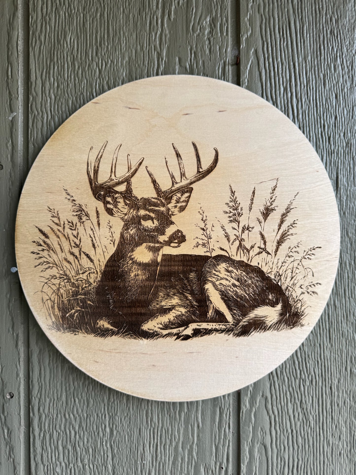 Engraved Deer Sign