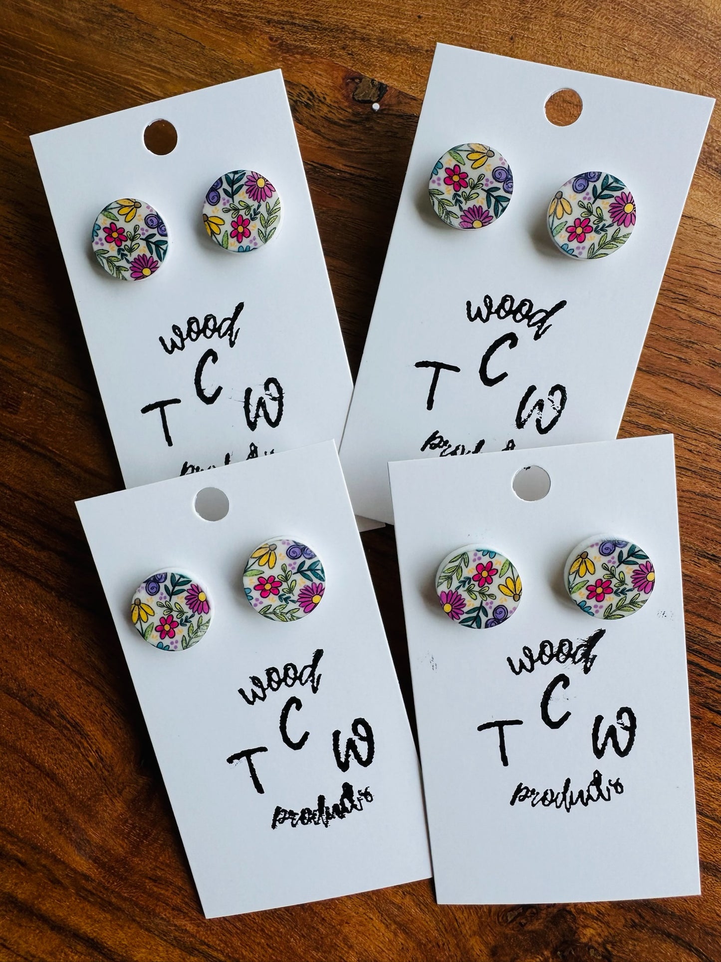 Round Floral Earrings