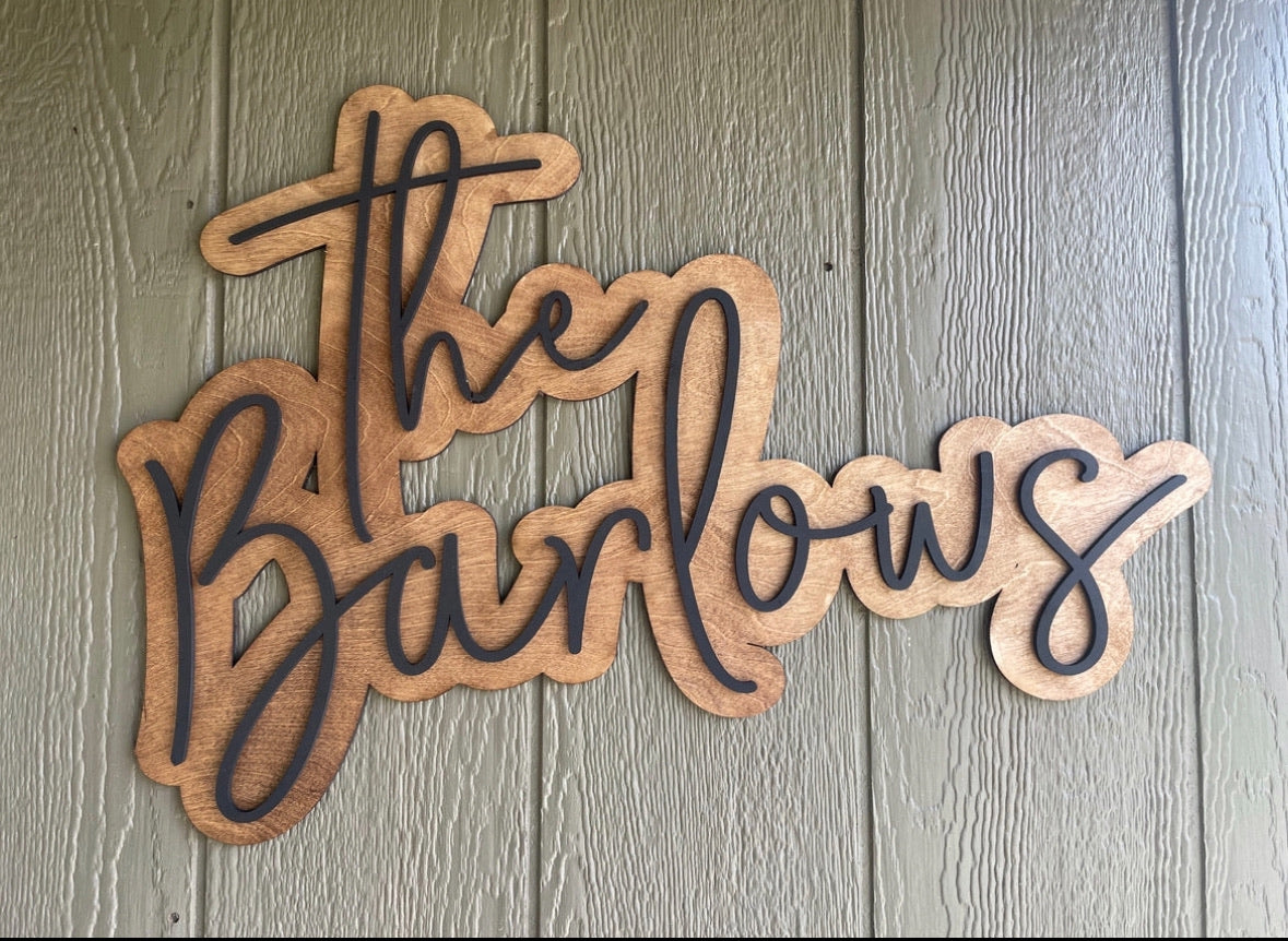 Last Name Wood Sign
