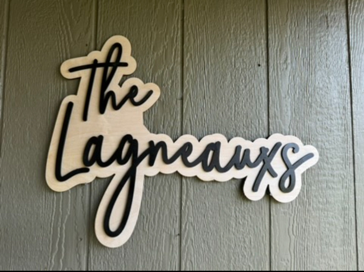 Last Name Wood Sign