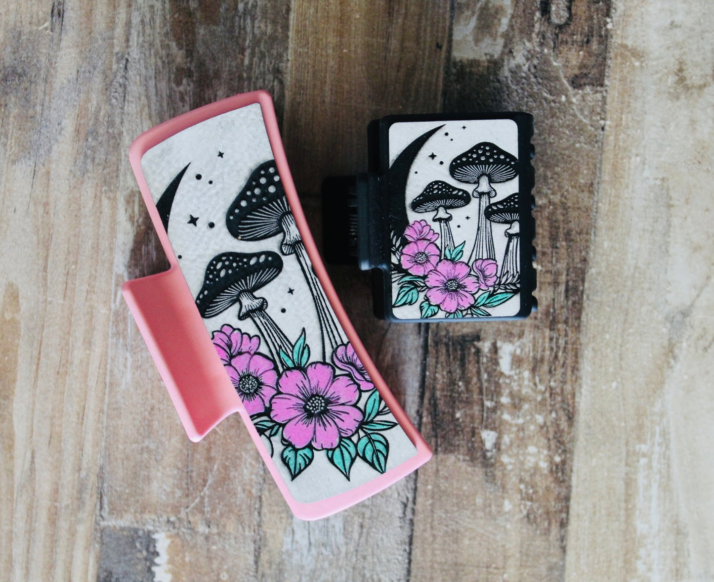 Mushroom Floral Claw Clip