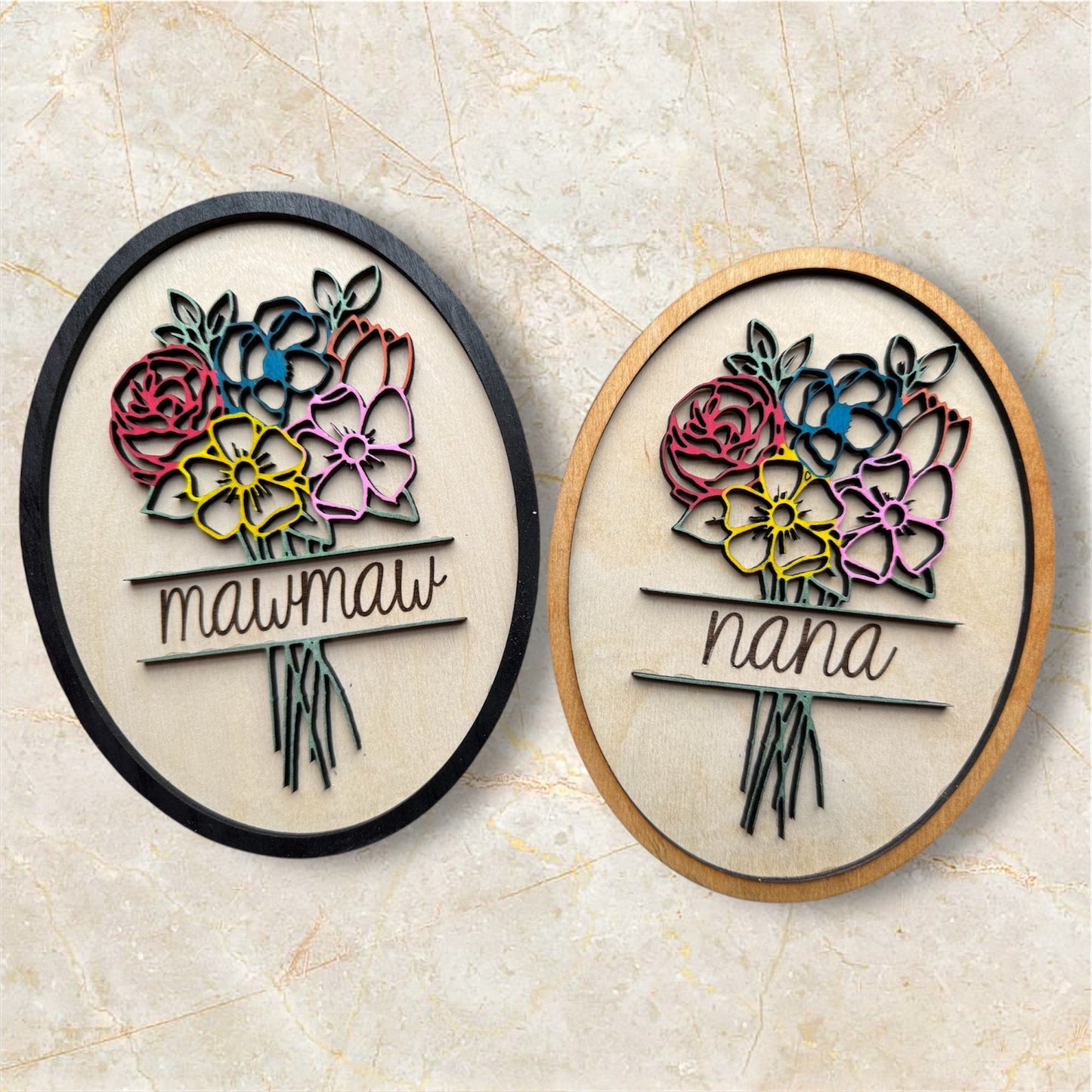 Customizable Wooden Floral Arrangement Sign