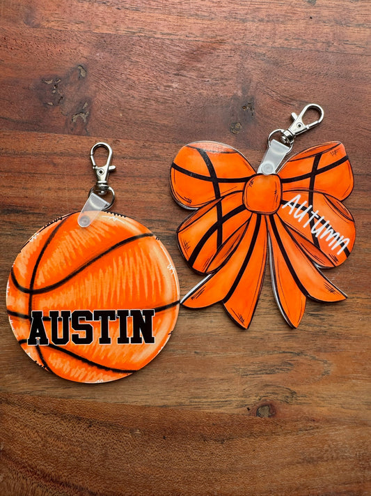 Basketball Name Keychain