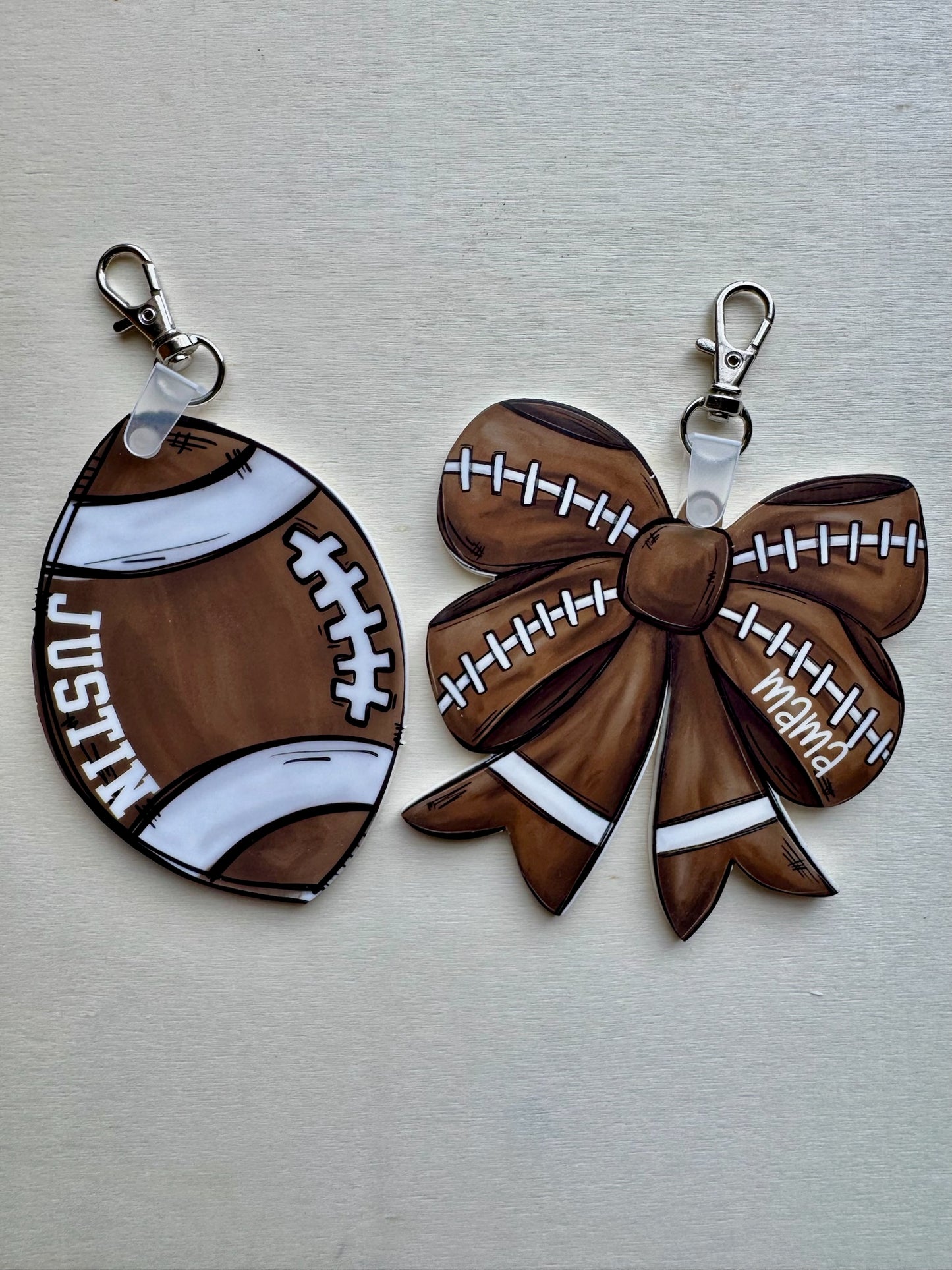 Football Name Keychain