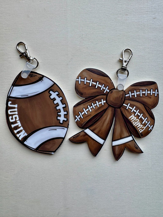 Football Name Keychain