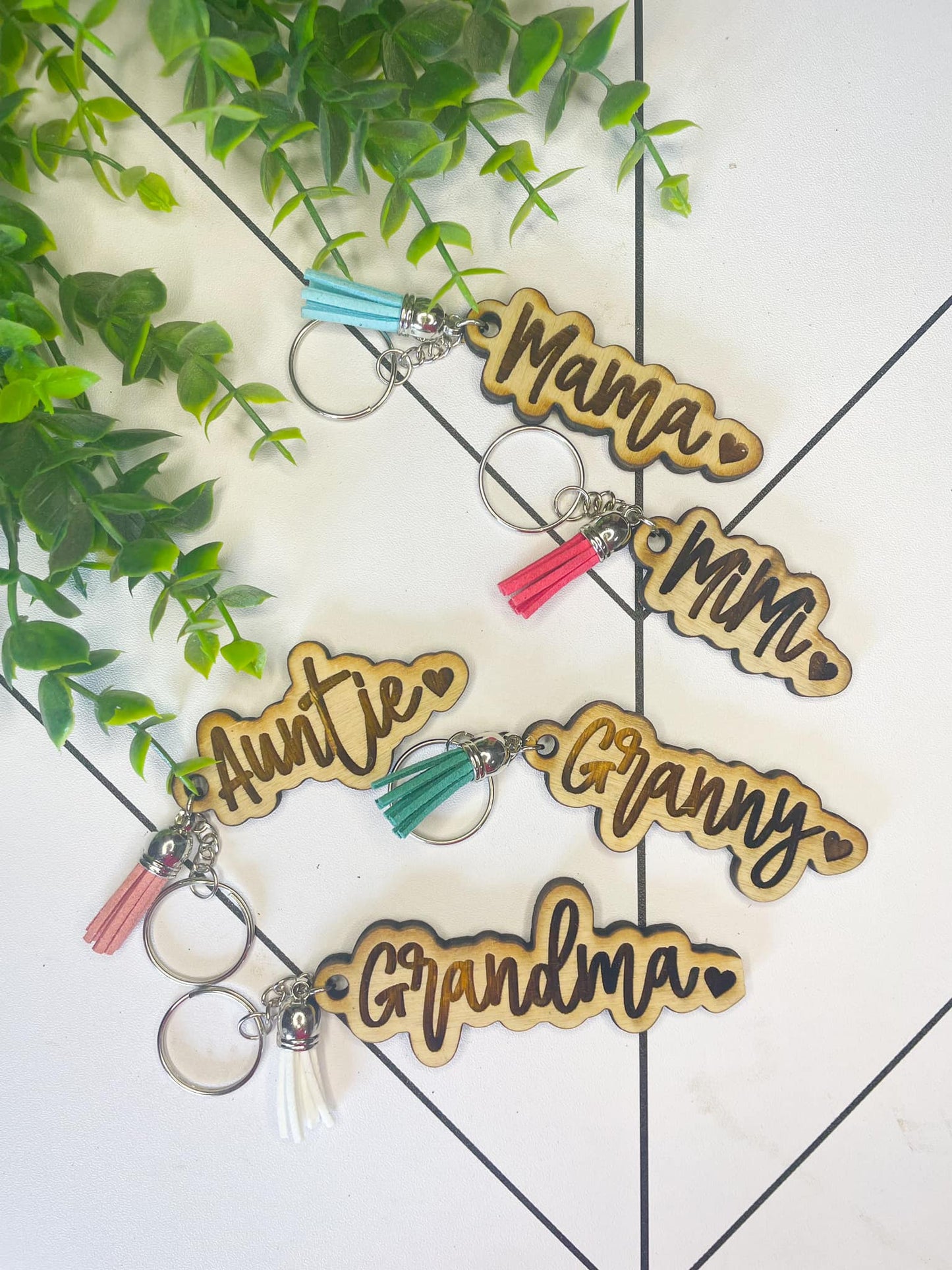 Grandmother/Mama Engraved Keychains