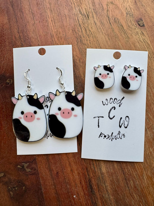 Cow Squishmallow Earrings
