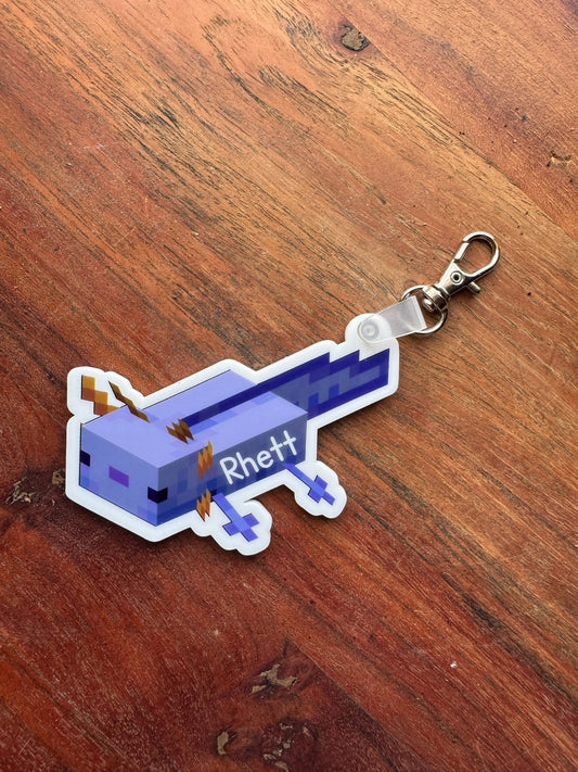 Minecraft Axolotl Name Keychain￼
