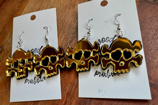 Gold Skull Earrings