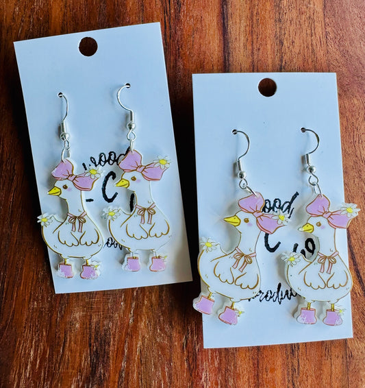 Pink Goose Earrings