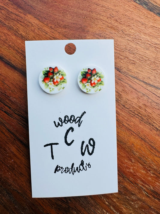 Strawberry Plant Earrings