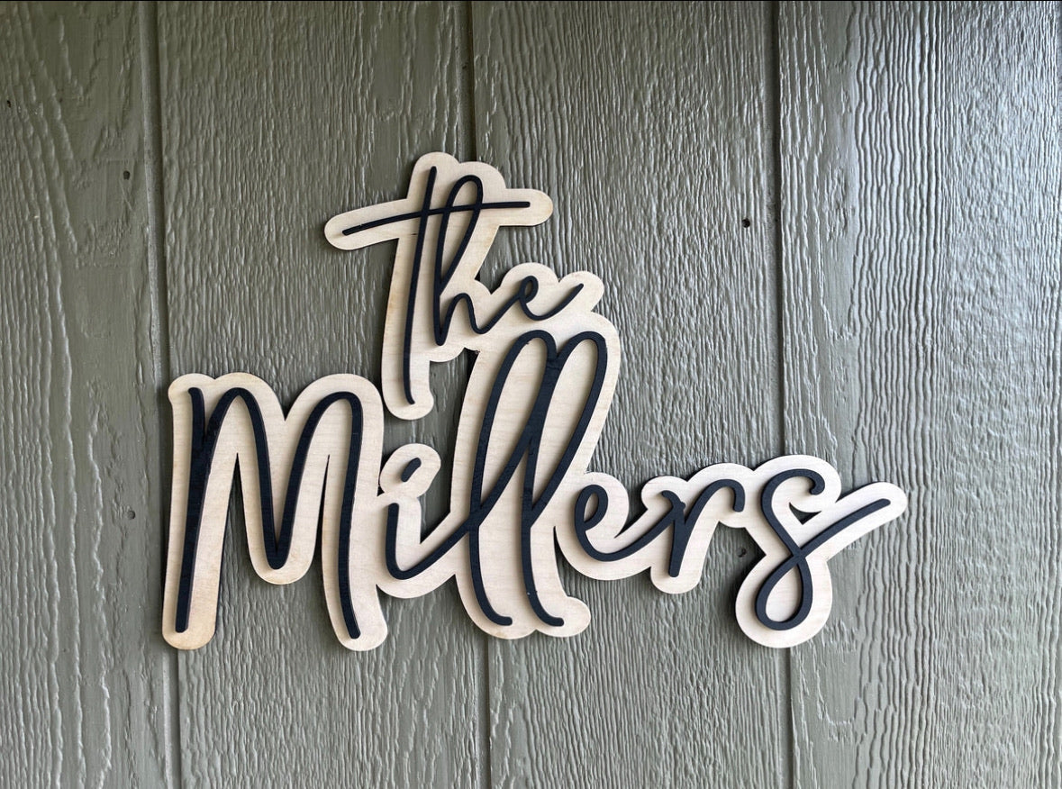 Last Name Wood Sign