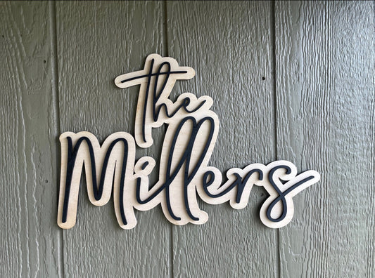 Last Name Wood Sign