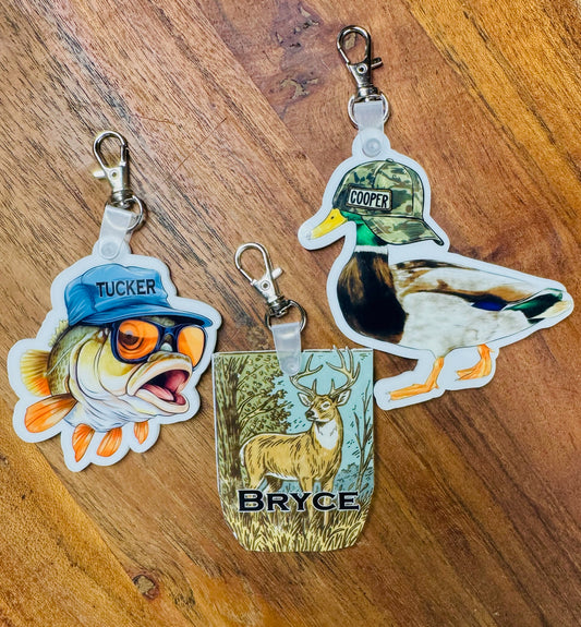 Kids Hunting/Fishing Name Keychain