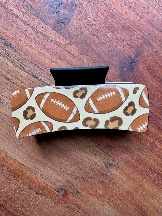 Leopard Football Hair Clip