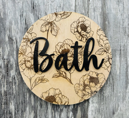 Floral Bath Sign